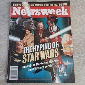 Newsweek Magazine The Hyping of Star Wars 1999 May 17th, free gift bag!